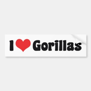 Ich liebe Heart Gorillas - Gorilla Liebhaber Autoaufkleber