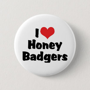 Ich liebe Heart Honey Badgers Button