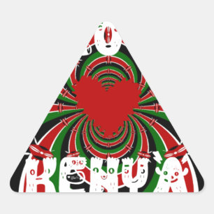 Ich liebe Heart Kenya: Dynamische Flaggen-Kunst Dreieckiger Aufkleber