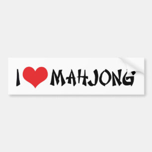 Ich liebe Heart Mahjong - Mah Jong Liebhaber Autoaufkleber