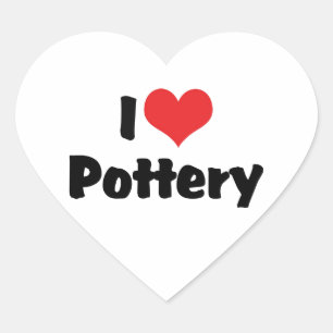 Ich liebe Heart Pottery - Tonliebhaber Herz-Aufkleber