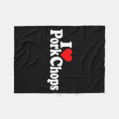 Ich liebe Heart Rk Chops Fleecedecke (Vorderseite (Horizontal))