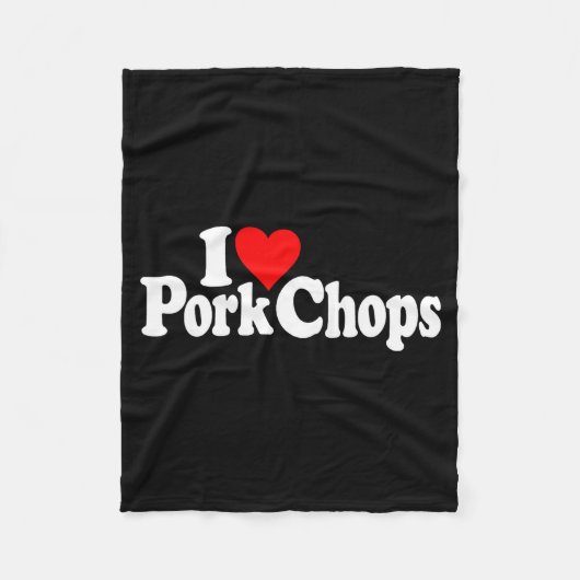 Ich liebe Heart Rk Chops Fleecedecke (Vorderseite)