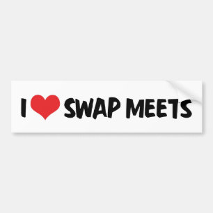 Ich liebe Heart Swap Meets - Flohmarktliebhaber Autoaufkleber