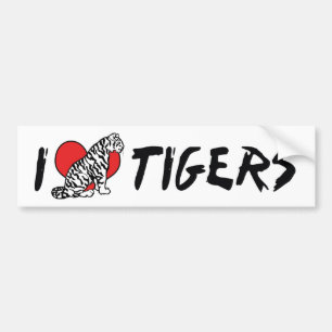 Ich liebe Heart Tigers - Tigerliebhaber Autoaufkleber