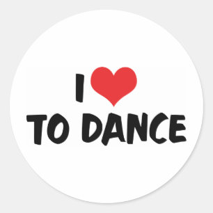 Ich liebe Heart To Dance - Tango Walzer Ballettlie Runder Aufkleber