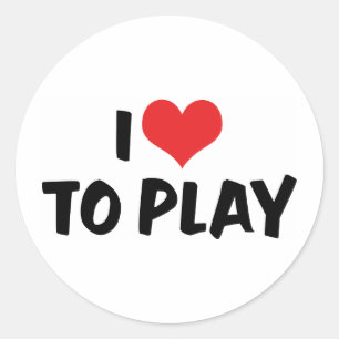 Ich liebe Heart To Play - Sport Basketball Fußball Runder Aufkleber