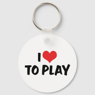 Ich liebe Heart To Play - Sport Basketball Fußball Schlüsselanhänger