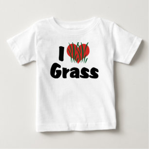 Ich liebe Heart Weizen Gras - Gesunder Lebensstil Baby T-shirt