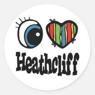 Ich liebe Heathcliff Runder Aufkleber