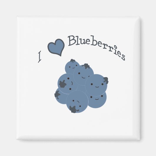 Ich Liebe Heidelbeeren Magnet (Vorne)