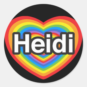 Ich liebe Heidi. Ich liebe dich Heidi. Herz Runder Aufkleber