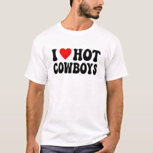 Ich liebe heiße Cowboys - Retro-Design T-Shirt