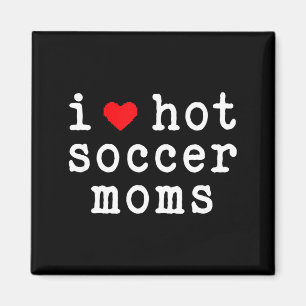 Ich liebe heiße Fußballmütter Lustige Liebe rotes Magnet