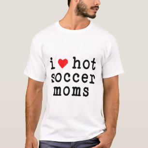 Ich liebe heiße Fußballmütter Lustige Liebe rotes  T-Shirt