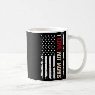 Ich liebe heiße Mütter Amerikanische USA-Flagge  Kaffeetasse