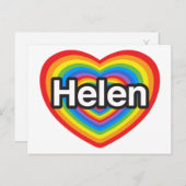 Ich Liebe Helen. Ich Liebe dir Helen. Herz Postkarte (Vorne/Hinten)