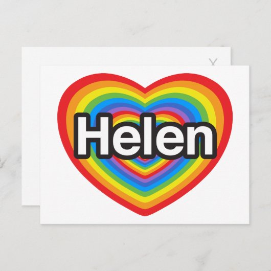 Ich Liebe Helen. Ich Liebe dir Helen. Herz Postkarte (Vorne/Hinten)