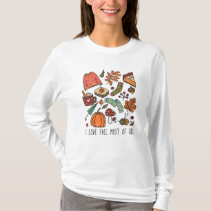 Ich liebe Herbst Herbstlaub Kürbisse T-Shirt