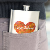 Ich Liebe Herbst!—Red Aspen Leaf Herz 1 Flachmann (Beispiel)