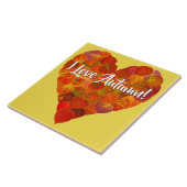 Ich Liebe Herbst!—Red Aspen Leaf Herz 1 Fliese (Seite)