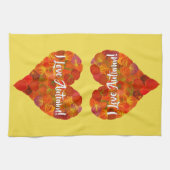 Ich Liebe Herbst!—Red Aspen Leaf Herz 1 Geschirrtuch (Horizontal)