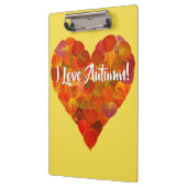 Ich Liebe Herbst!—Red Aspen Leaf Herz 1 Klemmbrett (Links)