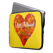 Ich Liebe Herbst!—Red Aspen Leaf Herz 1 Laptopschutzhülle (Vorderseite Links)