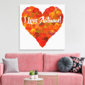 Ich Liebe Herbst!—Red Aspen Leaf Herz 1 Leinwanddruck (Insitu (Wohnzimmer))