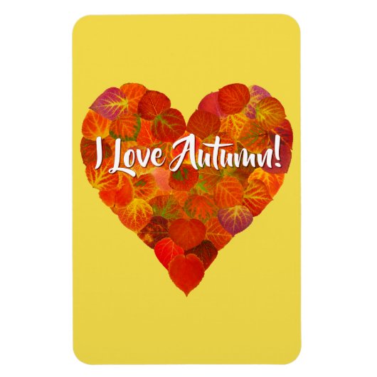 Ich Liebe Herbst!—Red Aspen Leaf Herz 1 Magnet (Vertikal)