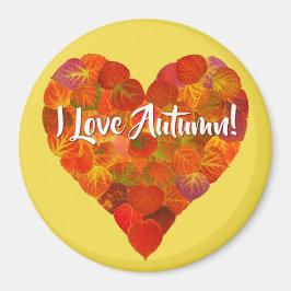 Ich Liebe Herbst!—Red Aspen Leaf Herz 1 Magnet
