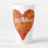 Ich Liebe Herbst!—Red Aspen Leaf Herz 1 Milchtasse (Vorderseite)