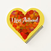 Ich Liebe Herbst!—Red Aspen Leaf Herz 1 Notizblock (Rückseite)