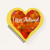 Ich Liebe Herbst!—Red Aspen Leaf Herz 1 Notizblock (Vorderseite)