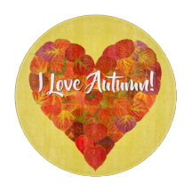 Ich Liebe Herbst!—Red Aspen Leaf Herz 1