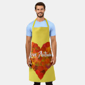 Ich Liebe Herbst!—Red Aspen Leaf Herz 1 Schürze (Getragen)