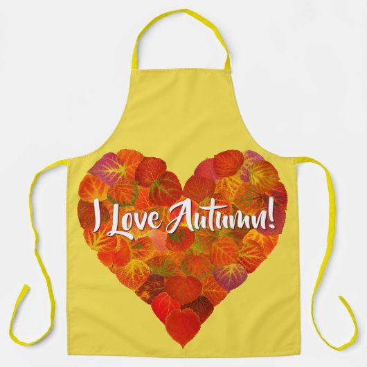 Ich Liebe Herbst!—Red Aspen Leaf Herz 1 Schürze (Vorderseite)