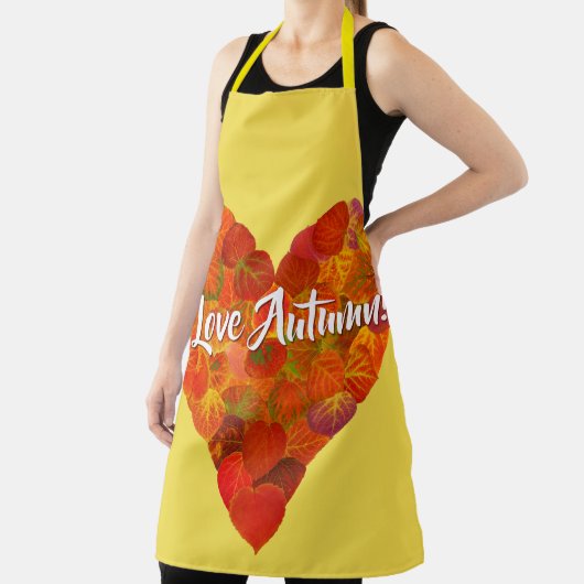Ich Liebe Herbst!—Red Aspen Leaf Herz 1 Schürze (InSitu)