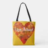 Ich Liebe Herbst!—Red Aspen Leaf Herz 1 Tasche (Rückseite)