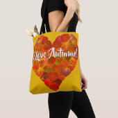 Ich Liebe Herbst!—Red Aspen Leaf Herz 1 Tasche (Von Nahem)