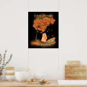 Ich Liebe Herbst und mein Spitz Dog Wasserfarbe Poster (Küche)