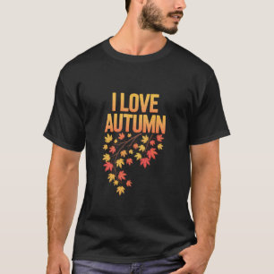 Ich liebe Herbstblatt-Muster Saisonale Vibes T-Shirt
