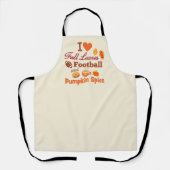 Ich Liebe Herbstlaub Fußball und Kürbisgewürz. Schürze (Vorderseite)