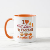 Ich Liebe Herbstlaub Fußball und Kürbisgewürz. Tasse (Links)