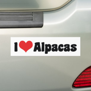 Ich liebe Herz-Alpakas Autoaufkleber