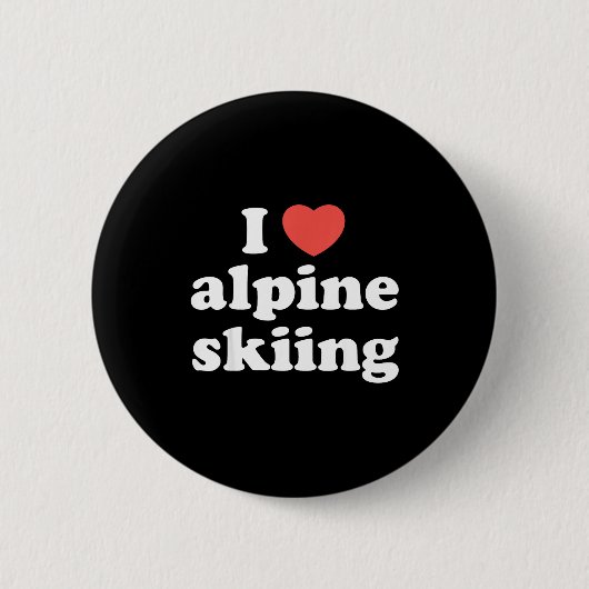 Ich liebe Herz-Alpin-Skiing Button (Vorderseite)