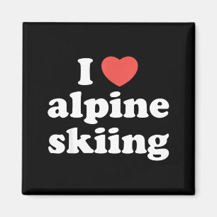 Ich liebe Herz-Alpin-Skiing Magnet