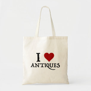 Ich liebe (Herz) Antiquitäten Tragetasche
