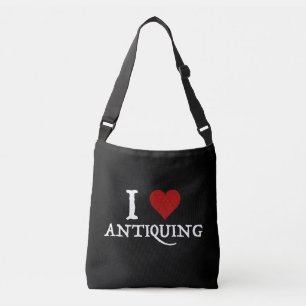Ich liebe (Herz) Antiquitäten Tragetaschen Mit Langen Trägern