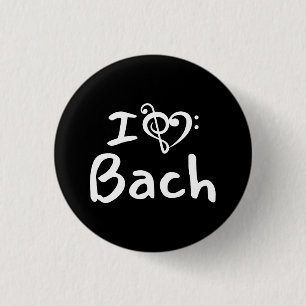 Ich liebe Herz Bach Klassische Musik Weißer Text Button